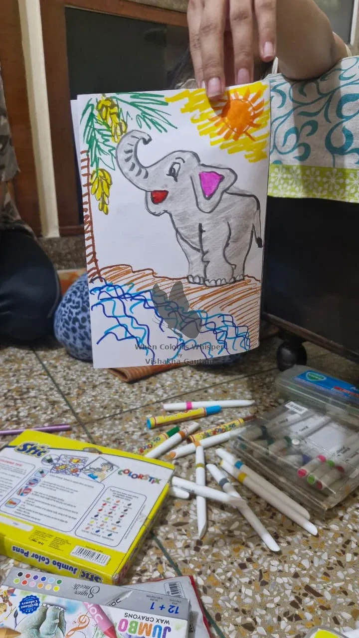 From an art therapy session or workshop
