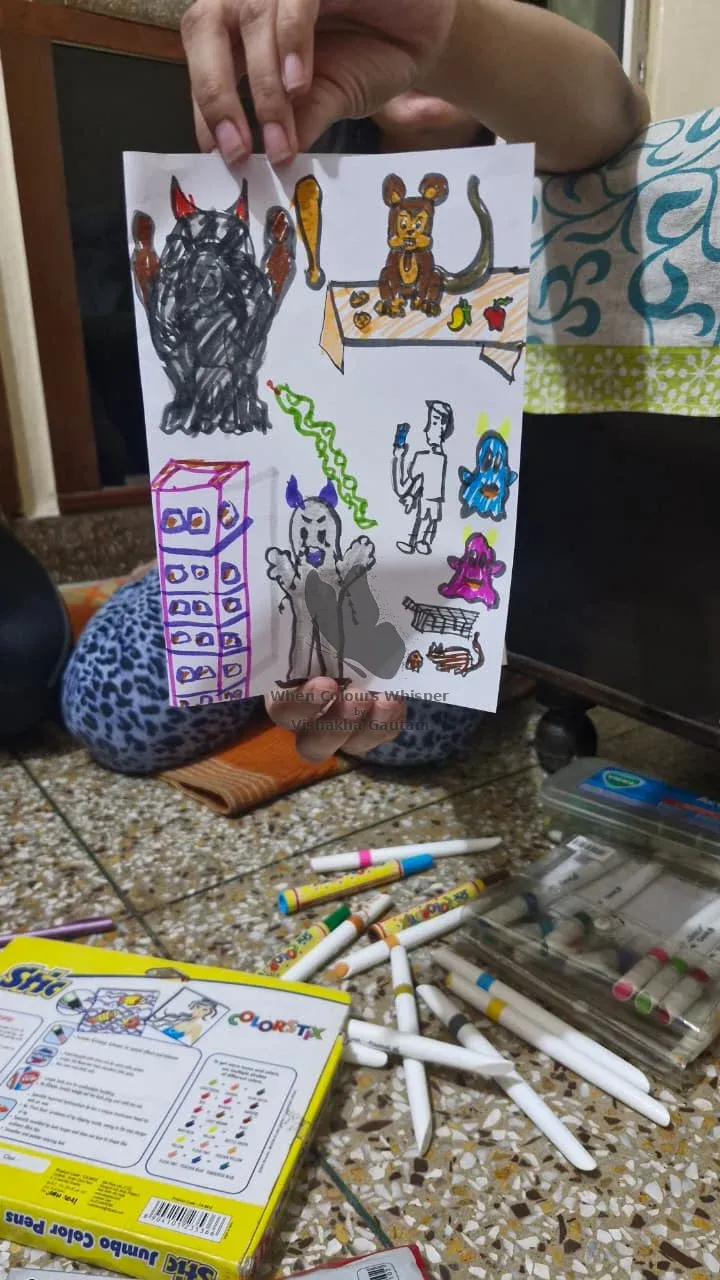From an art therapy session or workshop